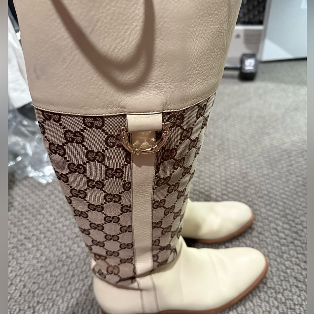 Gucci tall riding boots GG size 8